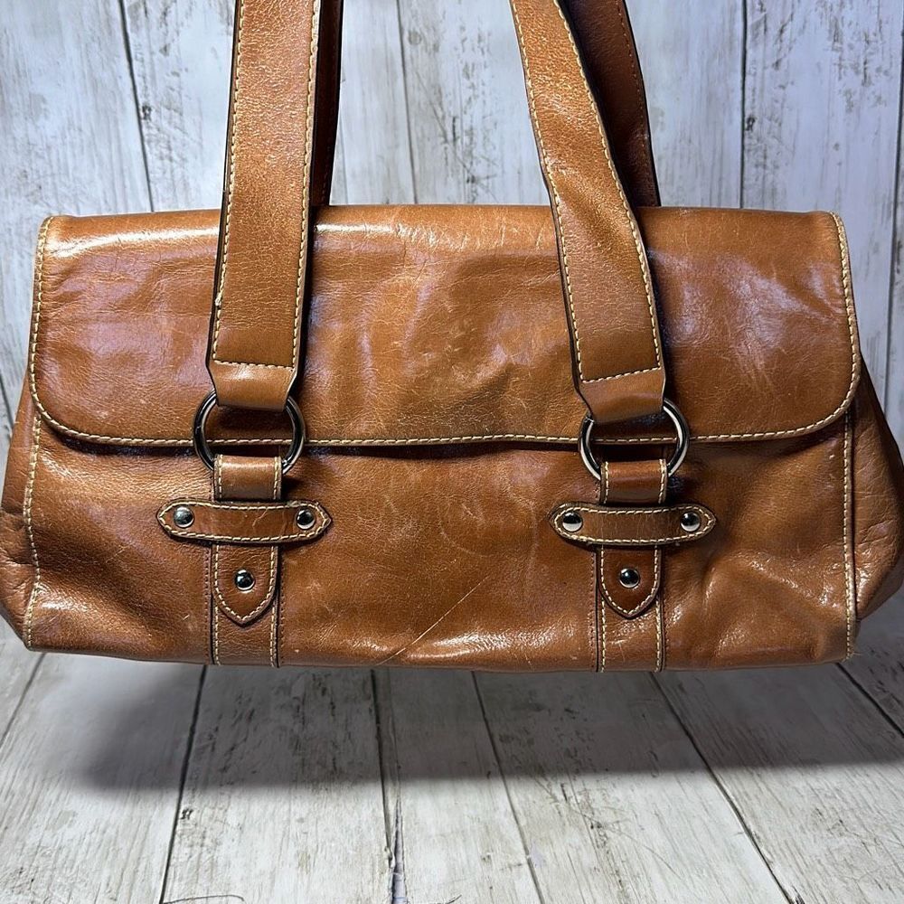 Vintage Wilsons Leather Brown Handbag‎ Purse Shoulder Bag Pocketbook Well Loved